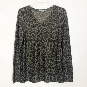 BKE Animal Print Long Sleeve Top Size L